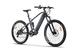 Moma Bikes Elektrische Fahrrad EMTB 27,5', Full Suspension, Vollfederung, SHIMANO 24 Gänge & hydraulische Scheibenbremsen, Integrierter Akku Ion Lithium 48V 13Ah