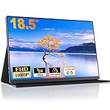 CUIUIC Portable Gaming Monitor 18,5 Zoll, tragbarer Laptop Full HD IPS Bildschirm mit HDR 1080P 100% sRGB, HDMI und USB Type-C Anschluss, VESA, Zweitbildschirm für Laptop/PS4/5/Xbox