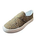 Woaikeyu Flache Damen-Sneaker, ohne Schnürsenkel, modisch, Outdoor, lässig, Segeltuch, Sportschuhe, leicht, modisch, Sneaker, braun, 37 EU