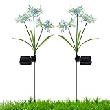 Solarleuchten für Terrasse | Wasserdichte Außenleuchten - 2er Set Wiederverwendbare Rasendekorationen Beleuchtungszubehör für Innenhof Hinterhof