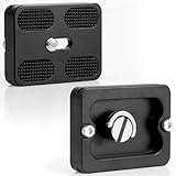 Windfromort PU-50 Schnellwechselplatte - Quick Release Plate - 2er Pack - Passend für 1/4 Zoll Stativgewinde - Arca Swiss kompatibel - Schnellwechselplatte Stativ - Aluminium