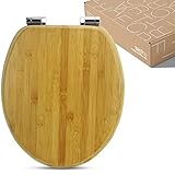 SANFINO® Bambus WC Sitz mit Absenkautomatik, edle Holz-Optik und hochwertige Qualität, hoher Sitzkomfort aus nachhaltigem Echtholz, einfache Montage inkl. Montageanleitung – 'Dark Brown'