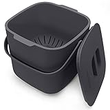 YourCasa Biomülleimer Küche - 7L Komposteimer für alltäglichen Biomüll Behälter - Spülmaschinenfest - Geruchsdicht - Sieb - Bio Mülleimer klein mit Deckel Eimer Bioabfallbehälter Biotonne (Anthrazit)