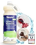 Treufix Teppichreiniger & Polsterreiniger Konzentrat für alle Teppichböden und Polstern |Effektives Teppich Reinigungsmittel 1L |Geeignet für alle Waschsauger und Nasssauger |Made in DE