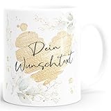 SpecialMe® Kaffee-Tasse [Wunschtext] mit Herz - soziale Berufe, Familie, Freunde kleines Dankeschön Geschenk Danke sagen Weiss Keramik-Tasse