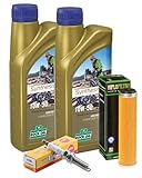 Rock Oil Motoröl Wartungsset Beta RR 390 XRP 10W50 + HF631 + Zündkerze LKAR8A-9