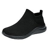 Slip-On-Turnschuhe für Herren, Netzfutter, atmungsaktiv, weite Passform, Fußgewölbe-Passform, leicht zu schließen, Wanderschuhe, weiche Sohlen, bequeme Plantarfasziitis-Schuhe, leichter Freizeitschuh
