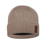 North Bund Winter Beanie Mütze Herren Damen Strickmütze Unisex Dickes Warmfutter Wintermütze Dehnbarer weicher Innerline Hut Braun