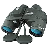 Marine Fernglas 10x50 wasserdicht mit Kompass & Entfernungsmesser, Militärfernglas HD, beschlagfreies Sea Ocean Fernglas für Erwachsene Segeln Kreuzfahrten Bootfahren, Angeln, Vogelbeobachtung, Safari
