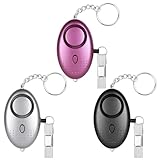 flintronic Persönlicher Alarm, 3 Stück 140 dB Selbstverteidigungsalarm mit LED-Licht und Schlüsselanhänger, Self Defense Sirene Schlüsselanhänger für Frauen, Kinder, ältere Menschen, Nachtschicht