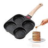 QUXING Crepe Pfanne 19cm Antihaftpfanne Omlettpfanne Pfannkuchen flache Pfanne ，Antihaft,Induktionstauglich und Gasherd,für Eiern, Speck, Schinkenscheiben，Spiegelei Ei Pancakes (Schwarz)