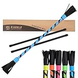 Diabolo Freizeitsport Flowerstick Basic (türkis) - UV reaktiver Flower Stick mit Zwei Glasfaser Handstäben, Hingucker auf Festivals, ideal für Anfänger, leicht zu kontrollieren