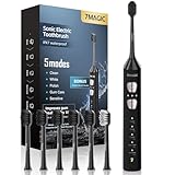 Elektrische Zahnbürste, Schallzahnbürste, Leise Zahnbürste Elektrisch Mit 3 Intensitäten 5 Modi, 40000VPM, IPX7, Zahnbürste Mit 180 Tagen Akkulaufzeit Und Timer, Ritter Schwarz