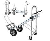 3 IN 1 Aluminiumklappwagen 363/454kg andklappwagen mit 2 oder 4 Rädern Handklappwagen Plattformwagen Trolley für Lade Transportaufgaben im Innen Außenbereich