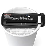 Bonsaii Aktenvernichter, Streifenschnitt 6mm, Bis zu 6 Blatt, Passend für Papierkörbe 28-42 cm, Vernichtet Papier & Kreditkarten, Überhitzungsschutz, 3-Modus-Schalter, Kompakt & platzsparend,S119-A