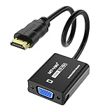 MT-VIKI HDMI auf VGA Adapter, HDMI zu VGA Adapter Stecker auf Buchse 1080P Kompatibel mit Computer Desktop Laptop PC Monitor Projektor HDTV Chromebook Roku Xbox und mehr 1 Stück