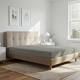 Pizuna 800 Fadenzahl Baumwolle Spannbettlaken 190x200-200x200 cm Silber, 100% Langstapelige Spannbetttuch, Weiche Mako Satin-Webart passt bis zu 40cm Matratzenhöhe (100% Baumwolle Bettlaken)