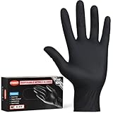 Einweghandschuhe M, Nitril Einmalhandschuhe Schwarz 100 Stück, Latexfrei Puderfrei, STARKIT Nitrilhandschuhe, Einweg Handschuhe, Nitrile Gloves