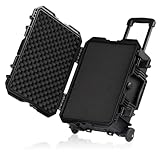 Zelsius Transportkoffer mit Schaumstoffpolsterung | 18 Liter | Kamerakoffer mit Rollen, Outdoorbox, Kunststoffkoffer | Hartschalen Werkzeugkiste, Werkzeug-Trolley, Aktenkoffer | Fotobox, Werkzeugbox