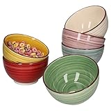 MamboCat 6er Set Schalen Rimini I 600ml I handbemalt I in 6 tollen Farben für Ihr Müsli, Salat, Nüsse, Eis, Chips und andere Knabbereien