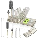 Flaschenbürsten-Set, tragbares Flaschenwaschset, Reise-Baby-Essentials, Silikon-Flaschenreinigungsbürste mit Box, Flaschenreinigungswerkzeug für Zuhause und Reisen