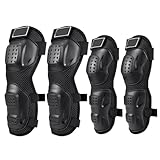 Holdes 4 Knieschützer Motorrad Knieschutz Motorrad Knieschoner Und Ellenbogenschoner Set Knieschutz Guards Protector Kit Motocross Racing,Einstellbarer Motorrad Ellbogenschutz