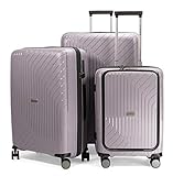 HAUPTSTADTKOFFER TXL - 3er Kofferset, TSA, Trolley-Set, 4 Rollen, Rollkoffer, EXTRA LEICHT, Reisekoffer, (S+Laptopfach, M & L), Vintage Silber