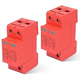 Agatige sicherungsautomat, Leitungsschutzschalter, Abschaltvermögen, 2Pcs Überspannungsschutzgeräte, DC 1000V Photovoltaik-Ableiter-Spannungs-Blitzschutz 2P 40KA mit Fernsignal für Blitzschutz