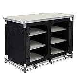 UISEBRT Campingküche Faltbar Campingschrank mit Aluminiumgestell Reiseküche Outdoor Camping Küche Küchenbox Ink. Tragetasche (100x 50x 80 cm)