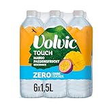 Volvic Touch Zero Mango-Passionsfrucht-Geschmack – Natürliches Mineralwasser Volvic mit Mango-Passionsfrucht-Geschmack – Ohne Zucker, künstliche Süßstoffe und ohne Konservierungsstoffe – 6 x 1,5 l