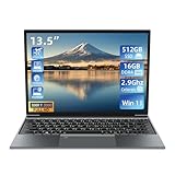 Morostron Laptop 13.5 Zoll Win11 Touchscreen Notebook,16 GB RAM 512 GB SSD, Celeron N5095, Full HD IPS 3000x2000, Hintergrundbeleuchtete Tastatur, Fingerabdruckerkennung, Metallgehäuse -Grau