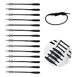 AMONENZ 14 Stück Faule Elastische Schnürsenkel, Schwarz Schnürsenkel Schnellverschluss, Eelastische Schnürsenkel Ohne Binden, Verstellbarer Gummizug, für Kinder und Erwachsene