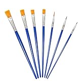 OWill 7 Pieces Pinsel Set, Pinsel Acrylfarbe für Aquarellmalerei, Ölmalerei, Acrylmalerei, Felsmalerei, Gesichtsbemalung, Körperbemalung und Basteln