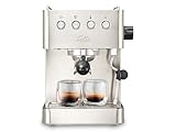 Solis Barista Gran Gusto Espressomaschine, Kaffeemaschine mit abnehmbaren Wassertank, Halbautomatische Siebträgermaschine mit 58 mm Profi-Siebhalter, Heißwasser- und Dampffunktion, Edelstahl