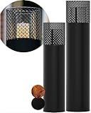 BENTSON Windlichtsäule Schwarz Design I 2er Set I Deko-Säule für Garten im Industrial Design I Garten Windlicht für draußen und drinnen I Laterne inklusive Kerzen I Orientalisch I 95cm + 75cm