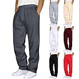 Jogginghose Herren Baumwolle Sporthose Lang Sportbekleidung Atmungsaktiv Sweathose Sports Pants Men Yogahose Jogger Herren Klassische Trainingshose mit Taschen