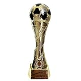 Larius Group Fußball Pokal mit Wunschgravur Extra Groß (250mm, 460gr.) - Trophäe Ehrenpreis Goldener Schuh Ball - Torschützenkönig (ohne Wunschtext)