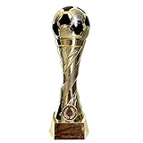 Larius Group Fußball Pokal mit Wunschgravur Extra Groß (250mm, 460gr.) - Trophäe Ehrenpreis Goldener Schuh Ball - Torschützenkönig (ohne Wunschtext)