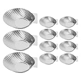 LALADEFIEE 12 Grillbare Jakobsmuschelschalen – Grillschale aus Edelstahl – Wiederverwendbare Backformen für Küche, Grill, Austern, Garnelen Und Meeresfrüchte, 7,1 X 7,9 X 1,5 cm
