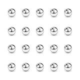 FECTAS 20er Piercing Kugeln Chirurgenstahl Silber Ersatzkugel Schraubkugel(2.5/3/4/5/6/8mm) für Gewinde 1,2mm 1mm