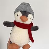 HOPEYHFM Kuscheltier Pinguin, Flauschiger Stofftier zum Kuscheln und Spielen, Schmusetier Geschenk, Weiches Kuscheliges Pinguin Plüschtier für Kinder, Valentinstag, Geburtstag (Grau)