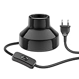 ledscom.de Tischlampe TIX, Schalter, Porzellan, schwarz, 1x E27 max. 300W