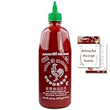 Huy Fong - Sriracha scharfe Chilisauce - Das 'Original' - inkl. Asiafoodland Sriracha Sauce Rezeptkarte - als feurig leckerer Siracha Asia Saucen Dip, 1er Pack (1 x 714ml)