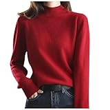 Hoodie Damen Strickpullover Frauen Winter Kurze Pullover Einfarbig Lose Langarm Wintermantel Warmer Cardigan Verdickte Bodenbildung Shirt Damen Rundhals Pullover Damen Hoodies Sweatshirts