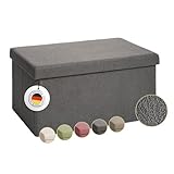Laleni Sitzbank mit Stauraum groß - Truhenbank mit Stauraum 76x38 cm - Sitztruhe mit Stauraum - Bequemer Hocker mit Stauraum - Aufbewahrungsboxen für Kinder - Teddy Hocker - Sitzbox Anthrazit