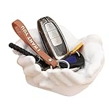 Handschlüsselanhänger aus Kunstharz | Statue in Form einer Hand des Schreibtischschlüsseltabletts | Eleganter handgefertigter Eingangsorganisator, geschnitzte Handschale, Schlüsselaufbewahrungstablett