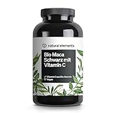 Bio Maca schwarz – 180 Kapseln – 3000mg je Tagesdosis – mit natürlichem Vitamin C – ohne Magnesiumstearat – biozertifiziert, hochdosiert vegan – in Deutschland produziert & laborgeprüft