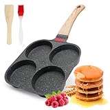 Umllpet Eier Pfanne, Spiegeleipfanne Spiegelei Bratpfanne Pancake Pfanne 4 Spiegelei Pfannkuchenpfanne Antihaft-Aluminium Pfanne Omelettpfanne Steakpfanne für Frühstück Hamburger Induktion & Gasherd