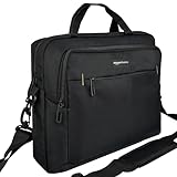 Amazon Basics- kompakte Laptoptasche, Umhängetasche/Tragetasche mit Taschen zur Aufbewahrung von Zubehör, für Laptops bis zu 15,6 Zoll (39,6 cm), Schwarz, 1 Stück