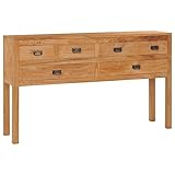 YUHI-HQYD Sideboard,Anrichte Schrank,Mehrzweckschrank,Standschrank,Lagerschrank,Buffet Schränke,Küchenschrank,Vorzimmerschrank,für Wohnzimmer,Esszimmer und Küche,125x30x75 cm Teak Massivholz